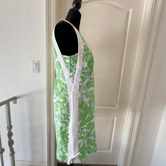 NWT Lilly Pulitzer Sz 6 Beckler Stretch Shift Dress Resort White Daffodil Hill - Picture 6 of 9